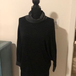 Mock neck black and gray sweater